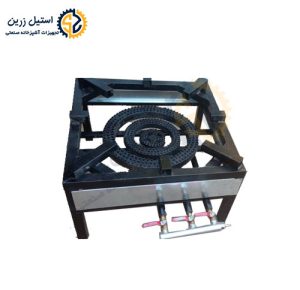 اجاق پلوپز پروفیلی رنگ کوره ای سه شعله 70 در 70 | استیل زرین