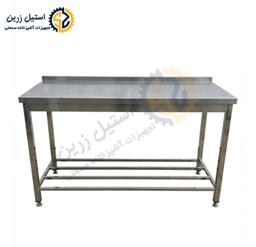 میز کار استیل ساده | تجهیزات آشپزخانه صنعتی استیل زرین | میز کار رستوران، میز کار فست فود
