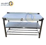 میز کار استیل 190 سانتی دو طبقه