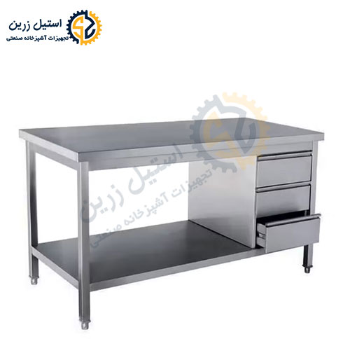میز کار استیل کشو دار