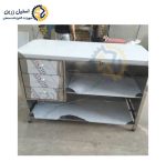 میز کار استیل طبقه دار سه کشو