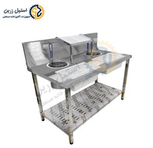 میزبردینگ دو لگن ساده | استیل زرین