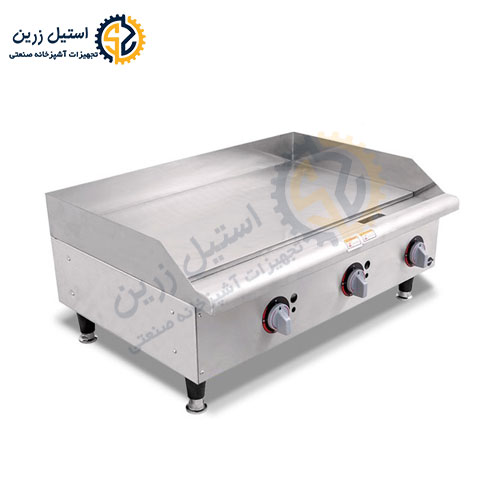 خرید و قیمت دستگاه گریل صنعتی 90 سانت روغنی تخت برند استیل زرین