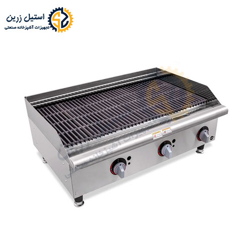 خرید و قیمت دستگاه گریل صنعتی 90 سانتی ذغالی | استیل زرین