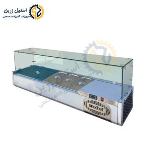 تاپینگ رومیزی ساندویچ و پیتزا در ابعاد کوچیک و بزرگ بهمراه لگن های بن ماری | استیل زرین